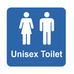 Braille Sign - Unisex Toilet (without line), (180mm x 180mm)