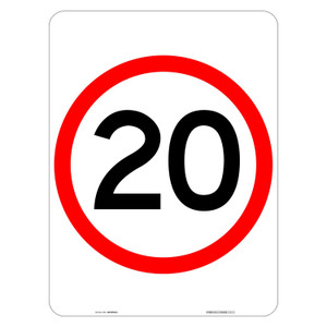 "20KM", CL1 Reflective, ALUMINIUM, (450mm x 600mm)