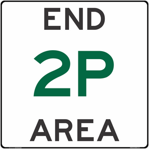 Parking Signs End 2P Area