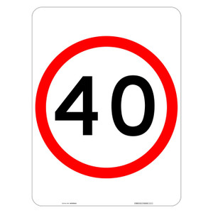 "40KM", CL1 Reflective, ALUMINIUM, (450mm x 600mm)