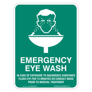 "EMERGENCY EYE WASH STATION", POLY, (225mm x 300mm)