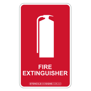 "FIRE EXTINGUISHER" + Symbol, Self-Adhesive VINYL, (55mm x 90mm)