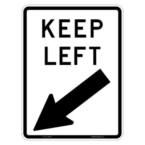 "KEEP LEFT", CL1 Reflective, ALUMINIUM, (450mm x 600mm)