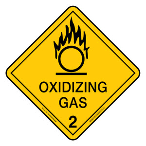 "HAZCHEM 2 OXIDIZING GAS", Non-reflective, METAL, (270mm x 270mm)