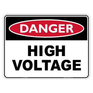 "DANGER HIGH VOLTAGE", CL1 Reflective, ALUMINIUM, (600mm x 450mm)