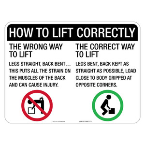 "HOW TO LIFT CORRECTLY", POLY, (600mm x 450mm)