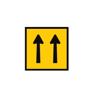Traffic Management Sign Two Lanes Ahead Symbol