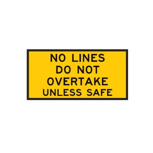 Traffic Management Sign No Lines Do Not Overtake Unless Safe Symbol