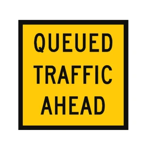 Traffic Management Sign Queued Traffic Ahead Symbol