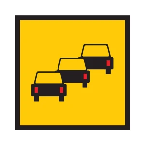 Traffic Management Sign Queued Traffic Ahead Symbol