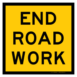 MMBS - End Road Work, CORFLUTE, (600mm x 600mm)