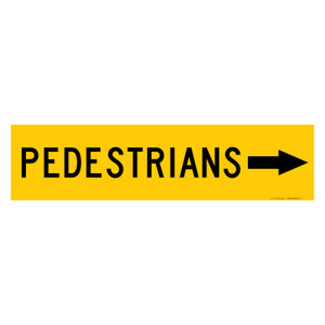 MMBS - Pedestrians Right Arrow, CORFLUTE, (1200mm x 300mm)