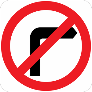 Traffic Sign No Right Turn Symbol