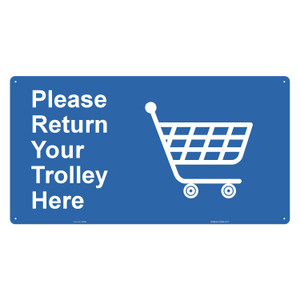 "SINGLE TROLLEY BAY", Double Sided, Non-reflective, ALUMINIUM, (850mm x 450mm)