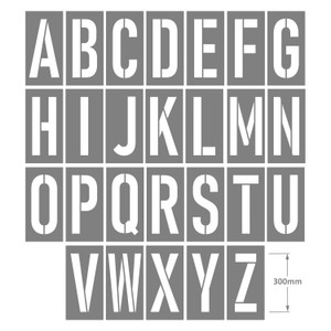 STENCIL A-Z Set 300mm, 2mm, POLY, (1440mm x 1600mm)
