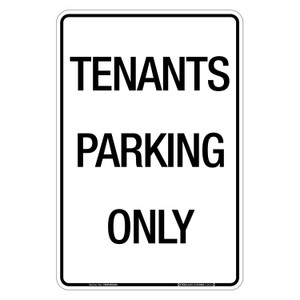 "TENANTS PARKING ONLY", Non-reflective, METAL, (300mm x 450mm)