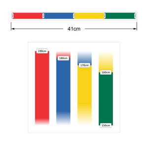 Security Height Indicator Strip - Colour, POLY, (30mm x 410mm)