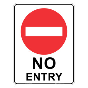 "NO ENTRY", Non-reflective, METAL, (450mm x 600mm)