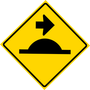 Traffic Signs Speed Hump Right Arrow