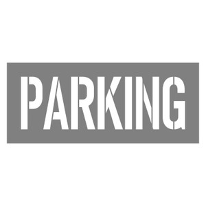 STENCIL "PARKING", 300mm High, 2mm, POLY, (1100mm x 460mm)