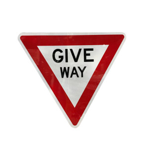 Give Way Sign (750mm) Triangular - Class 1 Reflective Aluminium