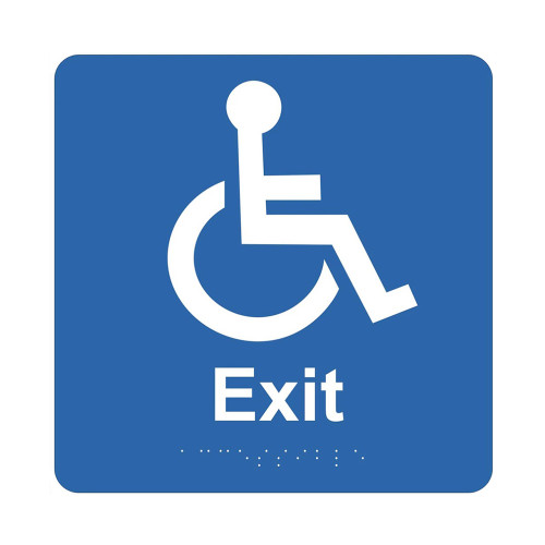 Braille Sign - Disabled Exit, (180mm x 180mm)