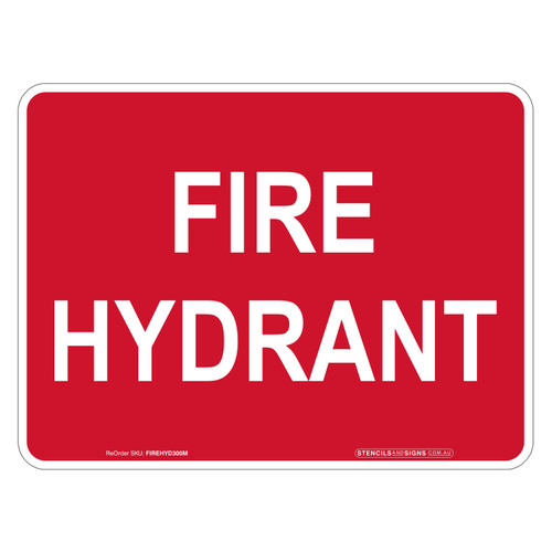 "FIRE HYDRANT", Non-reflective, METAL, (300mm x 225mm)