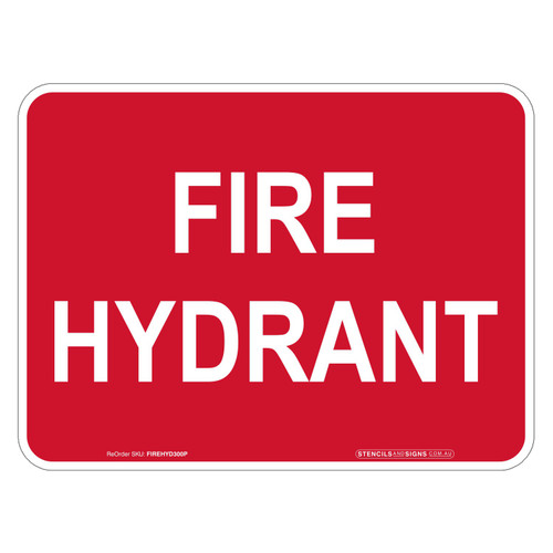 "FIRE HYDRANT", POLY, (300mm x 225mm)