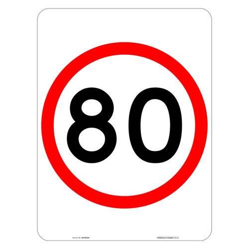"80KM", CL1 Reflective, ALUMINIUM, (450mm x 600mm)