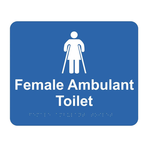 Braille Sign - Female Ambulant Toilet, (240mm x 195mm)