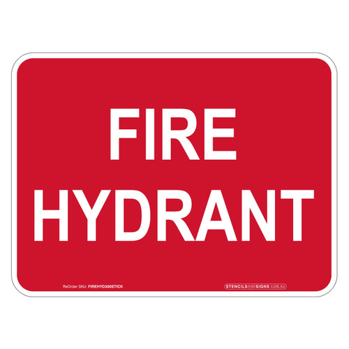 "FIRE HYDRANT", Self-Adhesive VINYL, (300mm x 225mm)