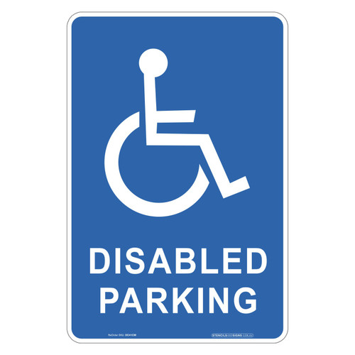 "DISABLED PARKING", Non-reflective, METAL, (300mm x 450mm)