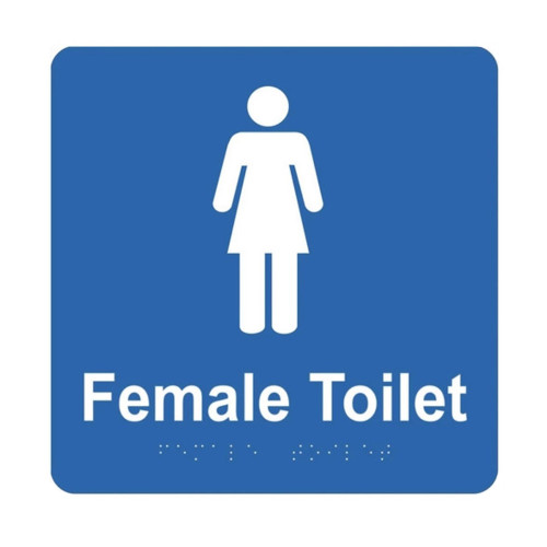 Braille sign - Female Toilet, (180mm x 180mm)