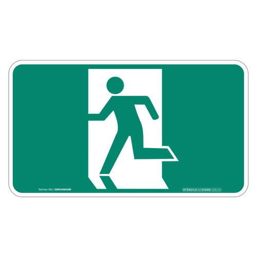 "EXIT - RUNNING MAN", Non-reflective, METAL, (200mm x 350mm)