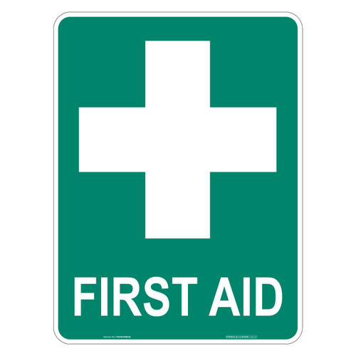 "FIRST AID", Non-reflective, METAL, (450mm x 600mm)