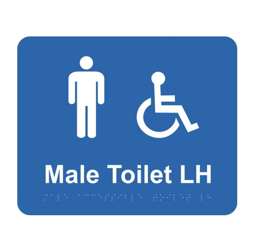 Braille sign - Male Accessible Toilet LH, (240mm x 195mm)