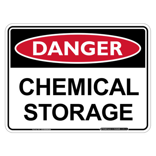 "DANGER CHEMICAL STORAGE", Non-reflective, METAL, (300mm x 225mm)
