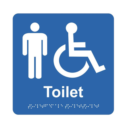 Braille sign - Male Accessible Toilet, (180mm x 180mm)