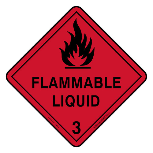 "FLAMMABLE LIQUID 3" (Diamond Shape), Self-Adhesive VINYL, (270mm x 270mm)