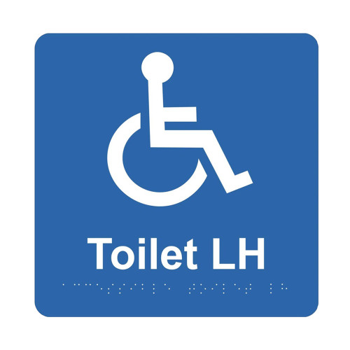 Braille Sign - Accessible Toilet Left Hand, (180mm x 180mm)