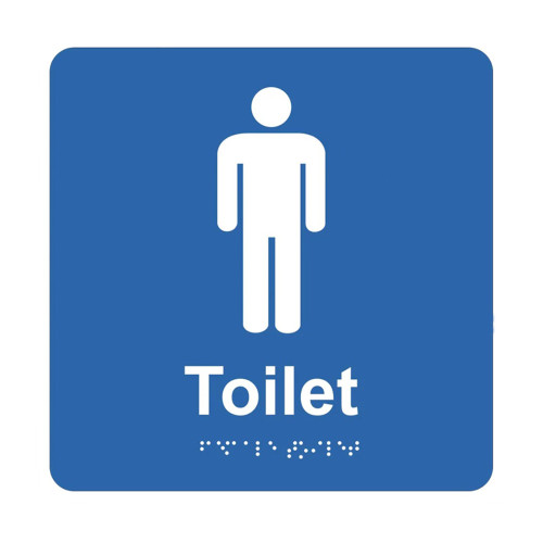 Braille Sign - Mens Toilet, (180mm x 180mm)