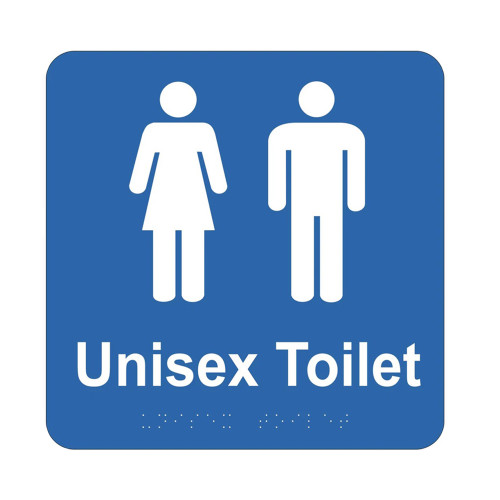 Braille Sign - Unisex Toilet (without line), (180mm x 180mm)