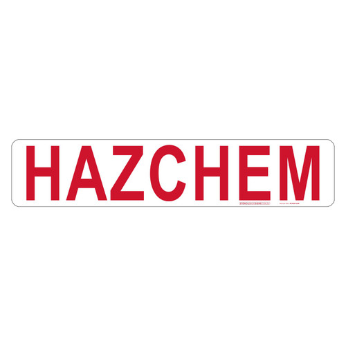 "HAZCHEM", Non-reflective, METAL, (600mm x 125mm)