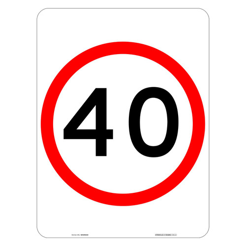 "40KM", CL1 Reflective, ALUMINIUM, (450mm x 600mm)