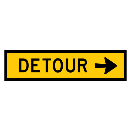 MMBS - Detour Arrow Right, CORFLUTE, (1200mm x 300mm)