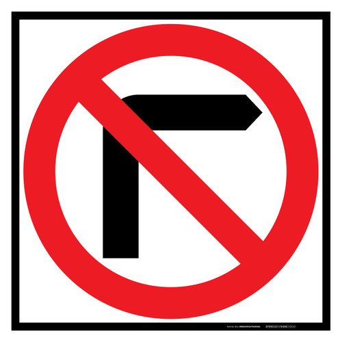 MMBS - No Right Turn, CORFLUTE, (600mm x 600mm)
