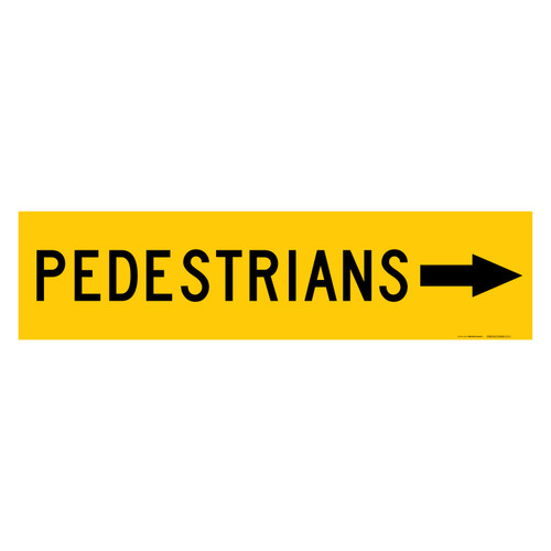 MMBS - Pedestrians Right Arrow, CORFLUTE, (1200mm x 300mm)