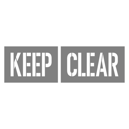 STENCIL "KEEP CLEAR", 300mm High, 3mm, POLY, (1530mm x 460mm)
