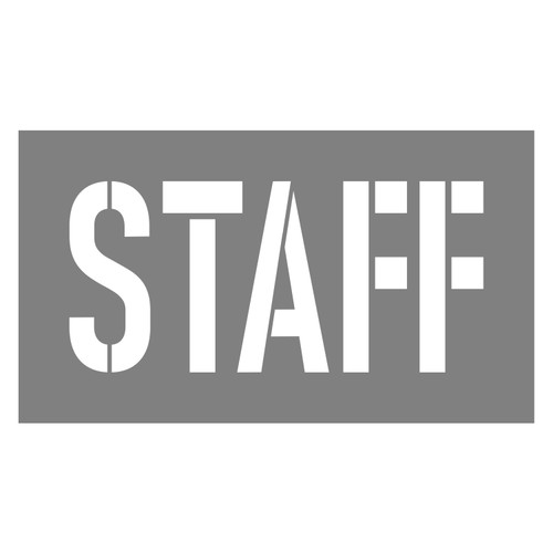 STENCIL "STAFF", 300mm High, 2mm, POLY, (810mm x 460mm)