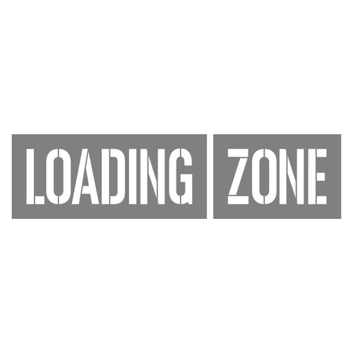 STENCIL "LOADING ZONE", 300mm High, 2mm, POLY, (1790mm x 460mm)